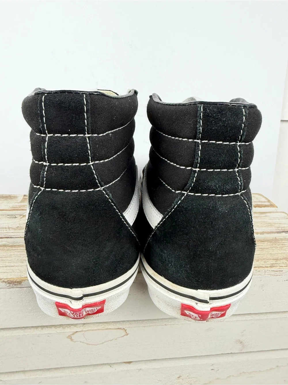 Vans Sk8-Hi high-top shoes black and white unisex sneakers size M9 W10.5